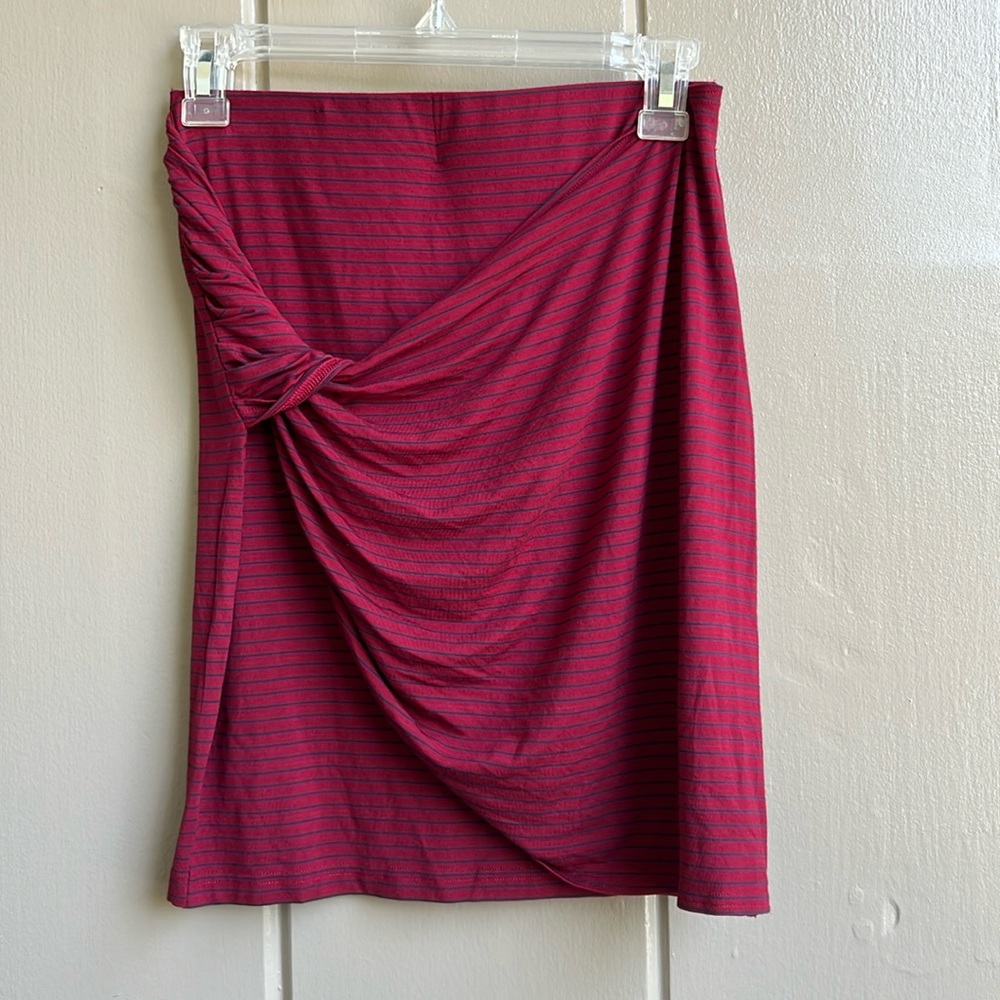 The Fifth Label Burgundy and Navy Time Lapse Skirt_Size S